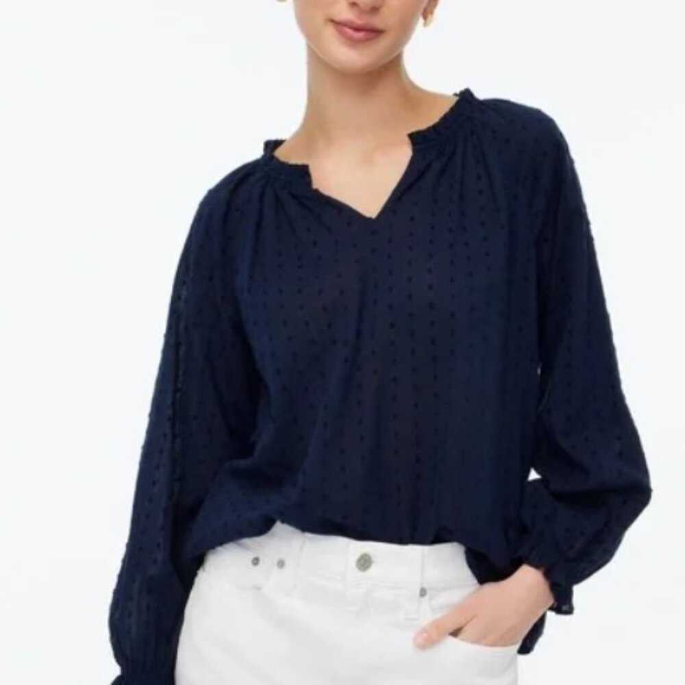 J Crew Novelty Artist Navy Top size Large